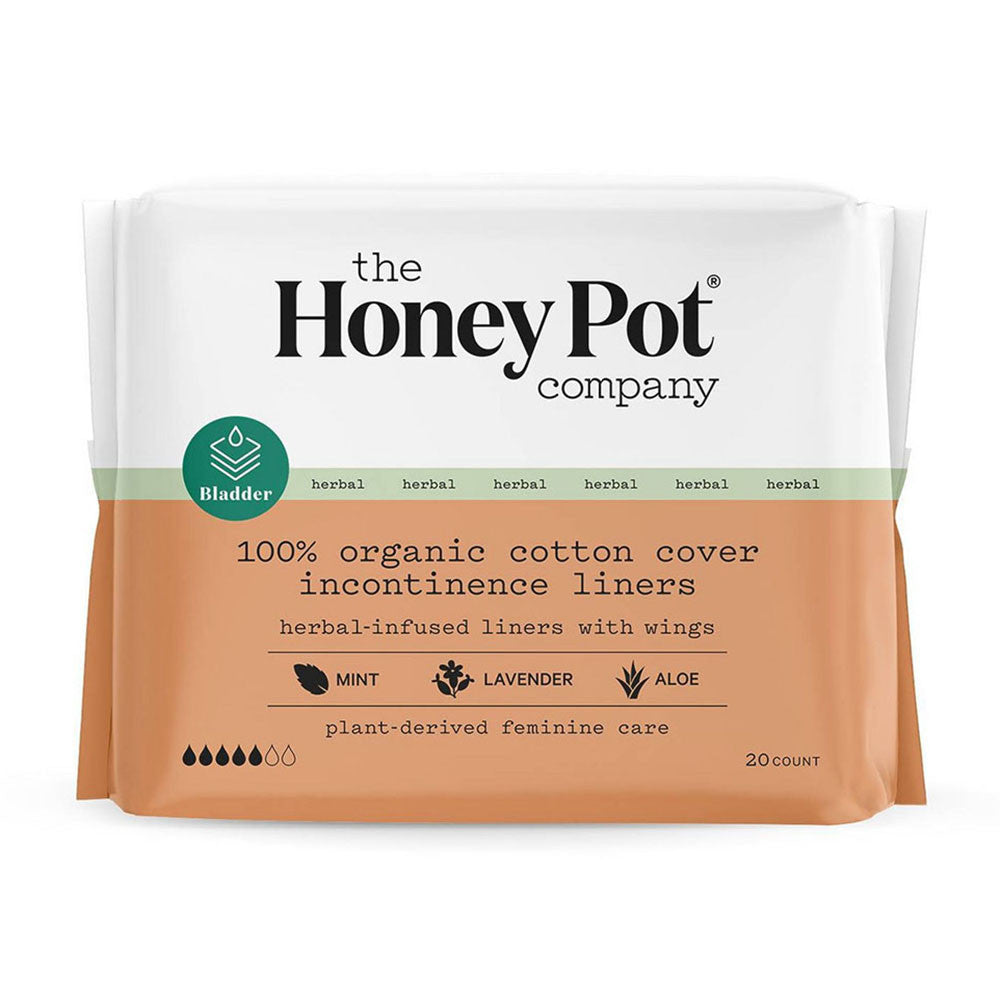 The Honey Pot Company Organic Cotton Herbal Incontinence Pantiliners, 20 Ea